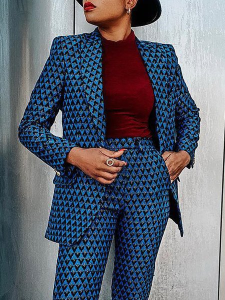 

Regular Fit Urban Lapel Collar Long Sleeve Blazer, Blue, Blazers