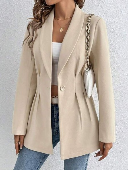 

Women's Plain Regular Loose Blazer, Apricot, Blazers
