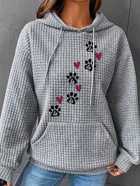 

La Cat Lover Kamala Harris Simple Loose Hoodie, Gray, Hoodies&Sweatshirts
