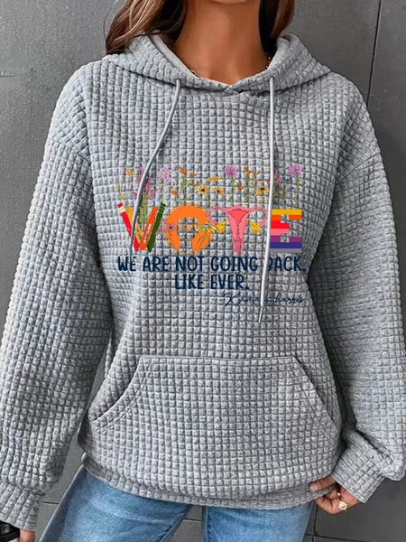 

We Are Not Going Back Like Ever Kamala Harris Simple Loose Hoodie, Gray, Hoodies&Sweatshirts