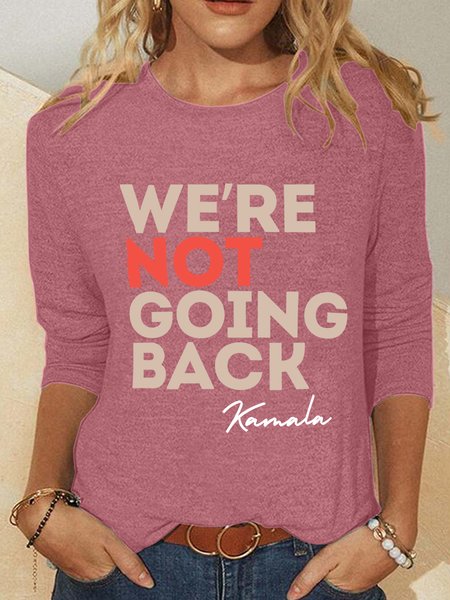 

We Are Not Going Back Kamala Casual Long Sleeve Shirt, Watermelon, Long sleeves