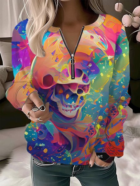 

Casual Crew Neck Floral Sweatshirt, Multicolor, Hoodies & Sweatshirts