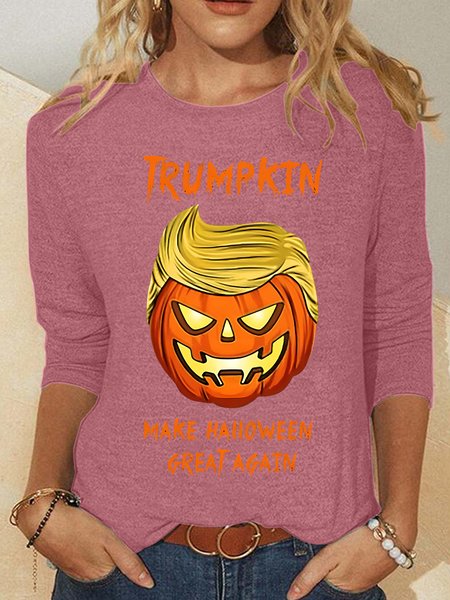 

Make Halloween Great Again Casual Long Sleeve Shirt, Watermelon, Long sleeves