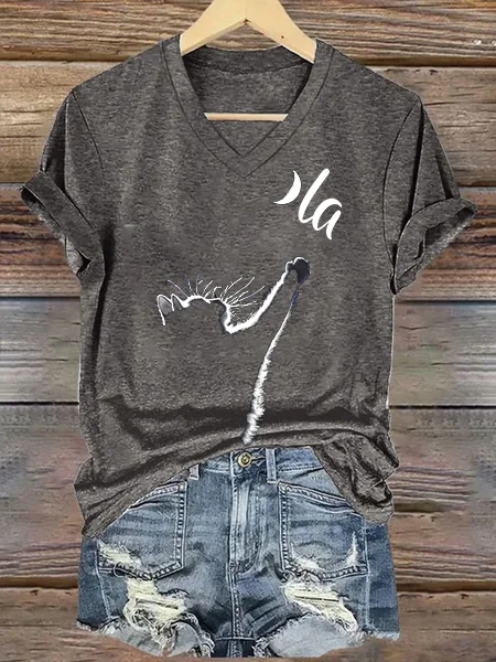 

La Cat Lover Kamala Harris Loose Casual T-Shirt, Deep gray, T-shirts