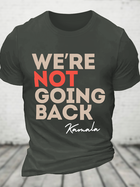 

We Are Not Going Back Kamala Cotton T-Shirt, Dark gray, T-shirts