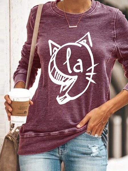 

Cat Comma La Casual Sweatshirt, Purple, Hoodies&Sweatshirts