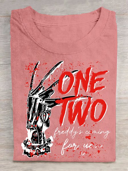 

Horror Halloween Cotton T-shirt, Orange pink, T-shirts