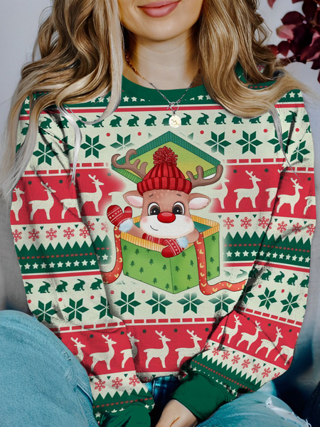 

Casual Crew Neck Christmas/Halloween Sweatshirt, Red, Hoodies & Sweatshirts