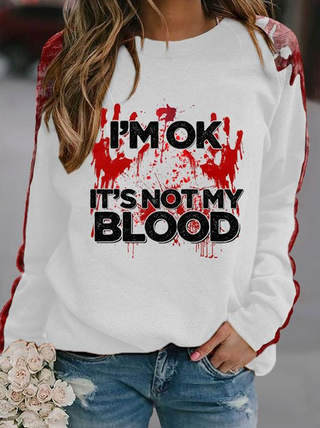 

Casual Crew Neck Halloween Sweatshirt, White, Hoodies & Sweatshirts