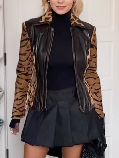 

Urban Regular Fit Leopard Faux Leather Coat, Jackets