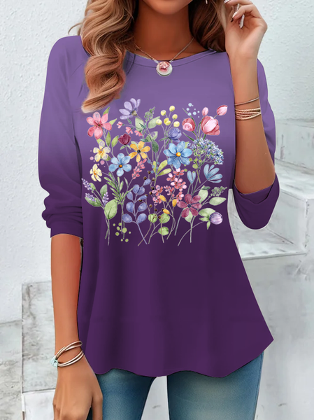 

Alzheimer's Flower Long sleeve Shirt, Purple, Long sleeves