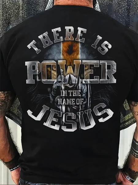 

Men's Vintage Faith Print T-Shirt, Black, T-shirts