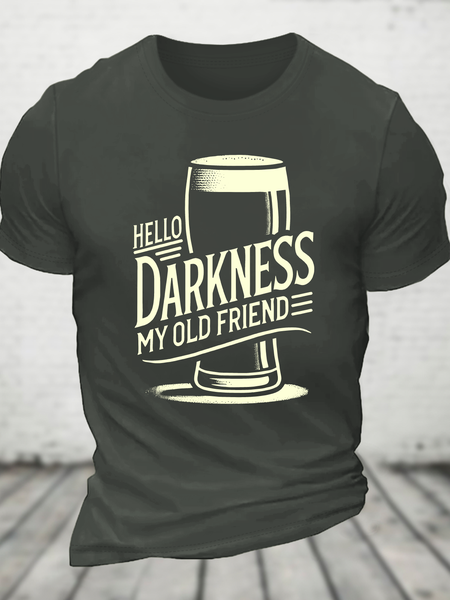 

Hello Darkness My Old Friend Cotton T-Shirt, Dark gray, T-shirts