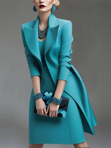 

Lapel Collar Urban Long Sleeve Trench Coat, As picture, Coats