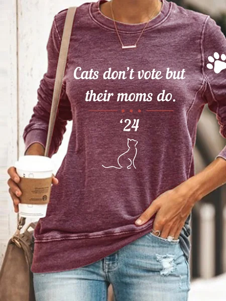

Cats Dont Vote But Their Moms Do Casual Sweatshirt, Purple, Hoodies&Sweatshirts