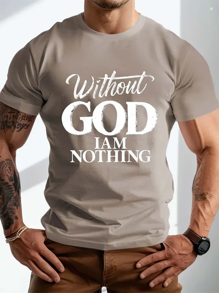 

Men's Vintage Faith Print T-Shirt, Khaki, T-shirts