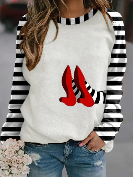 

Women'S Halloween Printed Sweatshirt, White, Hoodies&Sweatshirts