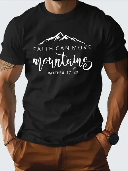 

Men's Vintage Faith Print T-Shirt, Black, T-shirts