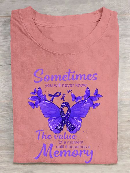 

Sometimes You Will Never Know Alzheimer's Cotton T-shirt, Orange pink, T-shirts