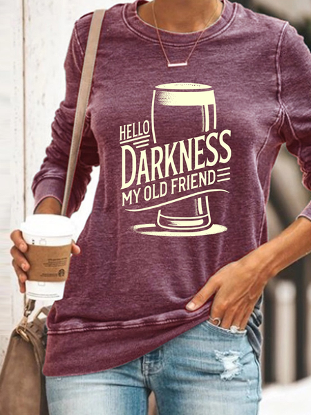 

Hello Darkness My Old Friend Casual Sweatshirt, Purple, Hoodies&Sweatshirts