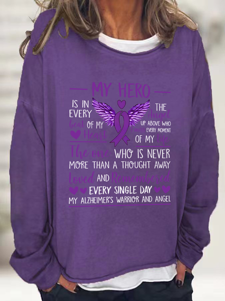 

My Hero Alzheimer's Awareness Casual Sweatshirt, Deep purple, Hoodies&Sweatshirts