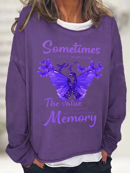

Sometimes You Will Never Know Alzheimer's Casual Sweatshirt, Deep purple, Hoodies&Sweatshirts