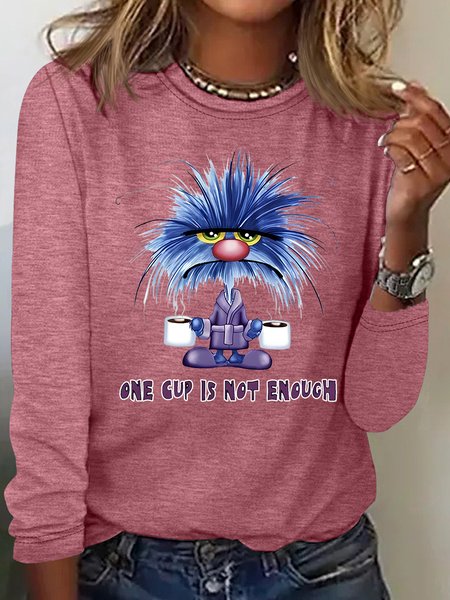 

One Cuo Is Not Enouch Casual Long Sleeve Shirt, Watermelon, Long sleeves