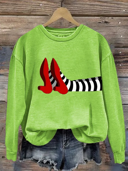 

Women's Crew Neck Halloween Printing Vintage Spring/Fall Long Sleeve Sweatshirt, Green, Sweatshirts & Hoodies