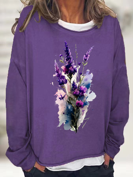 

Purple Flower Alzheimer's Awareness Casual Sweatshirt, Deep purple, Hoodies&Sweatshirts