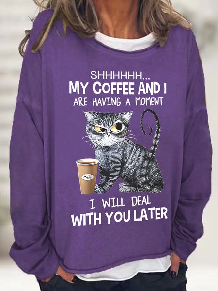 

Shhhhhh... My Coffee And I Are Having A Moment Casual Sweatshirt, Deep purple, Hoodies&Sweatshirts