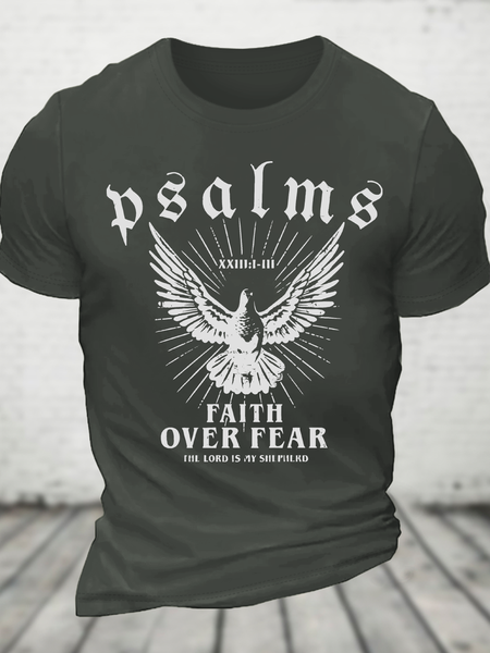 

Faith Over Fear Christian Cotton T-Shirt, Dark gray, T-shirts