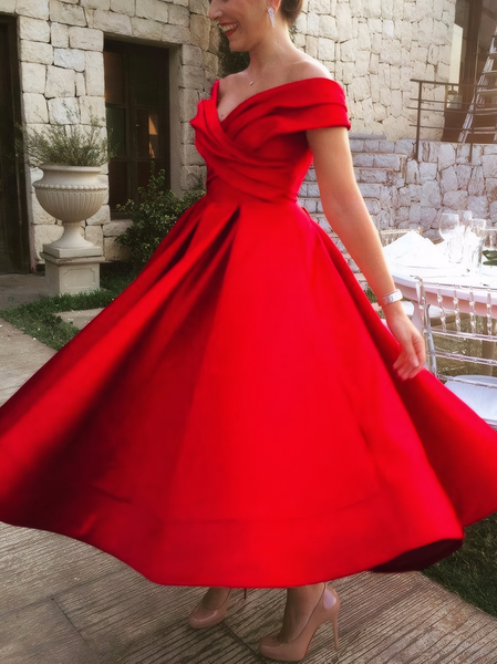 

Plain Cross Neck Regular Fit Elegant Party Dress, Red, Maxi Dresses