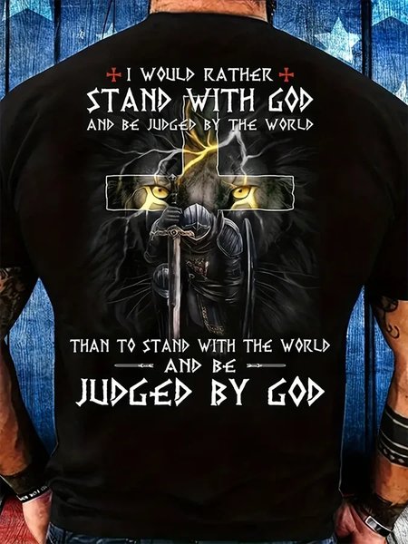 

Men's Vintage Faith Print T-Shirt, Black, T-shirts
