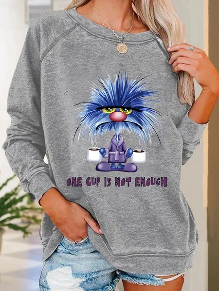 

One Cuo Is Not Enouch Casual Sweatshirt, Light gray, Hoodies&Sweatshirts
