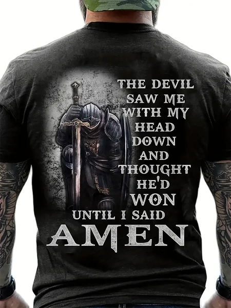 

Men's Vintage Faith Print T-Shirt, Black, T-shirts