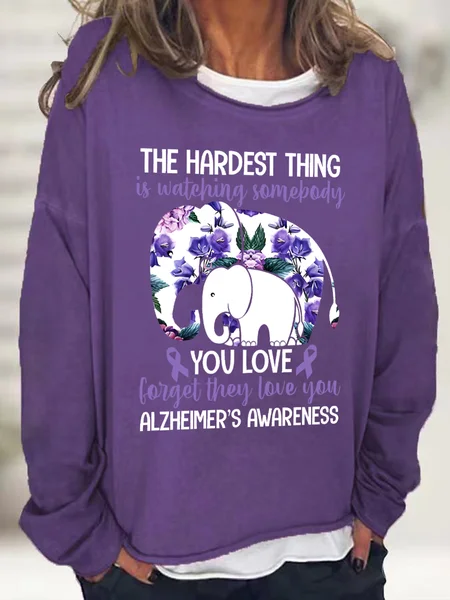 

The Hardest Thing Is Watching Somepody Alzheimer's Casual Sweatshirt, Deep purple, Hoodies&Sweatshirts