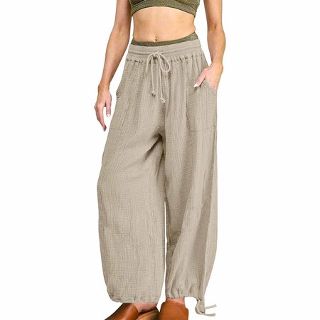 

Women's Trousers Bloomers Daily Going Out Casual Plain Spring/Fall Pants, Khaki, Bottoms