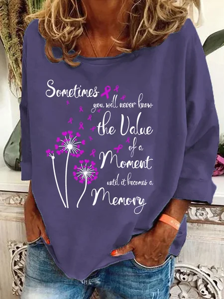 

Dandelion Flower Alzheimer's Awareness Casual Sweatshirt, Deep purple, Hoodies&Sweatshirts