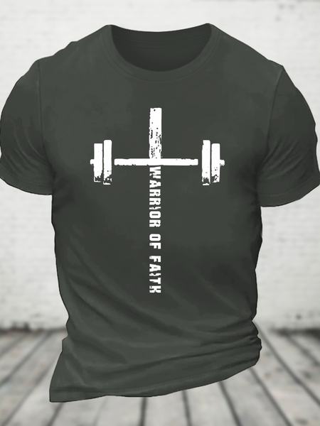 

Warrior Of Faith Cotton T-Shirt, Dark gray, T-shirts