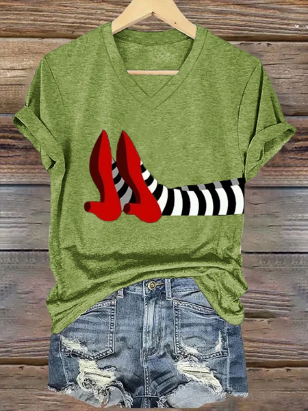 

Women's Halloween Printed Casual T-Shirts, Green, T-shirts