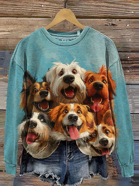 

Fun and cute puppy art Sweatshirt, Blue, Hoodies&Sweatshirts