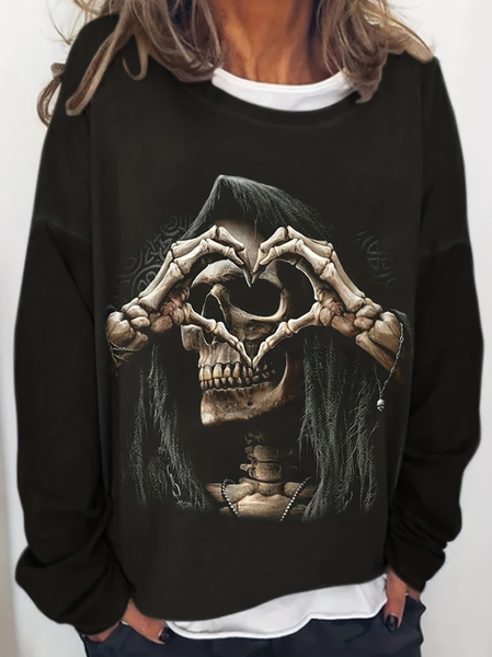 

Casual Crew Neck Halloween Sweatshirt Zipper, Black, Hoodies & Sweatshirts