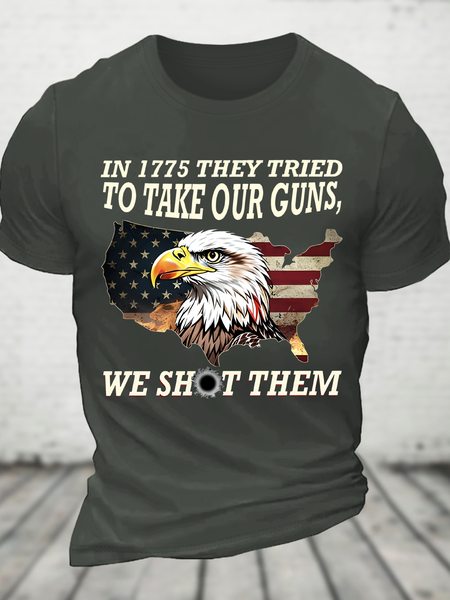 

In 1775 They Tried To Take Our Guns, We Shot Them Cotton T-Shirt, Dark gray, T-shirts