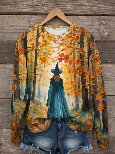 

Women's Halloween Witch Halloween Sweatshirt, Orange, Hoodies&Sweatshirts