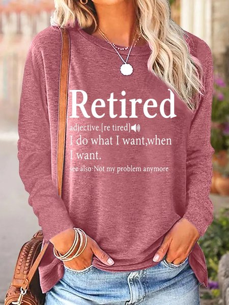 

Text Letters Casual Blouse, Watermelon, Long sleeves