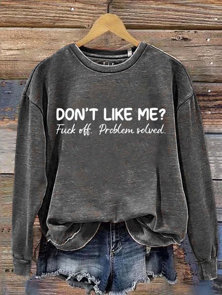 

Women's Crew Neck Letter Pattern Casual Spring/Fall Cotton Long Sleeve Sweatshirt, Gray, Sweatshirts & Hoodies