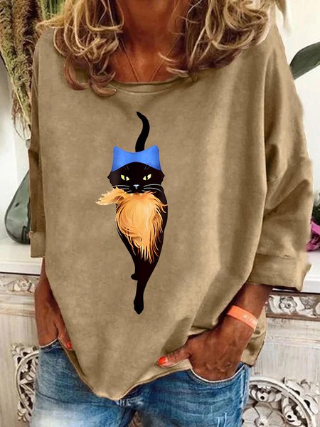 

Pussy Hat Cat&Orange Feminist Print Casual Sweatshirt, Khaki, Hoodies&Sweatshirts