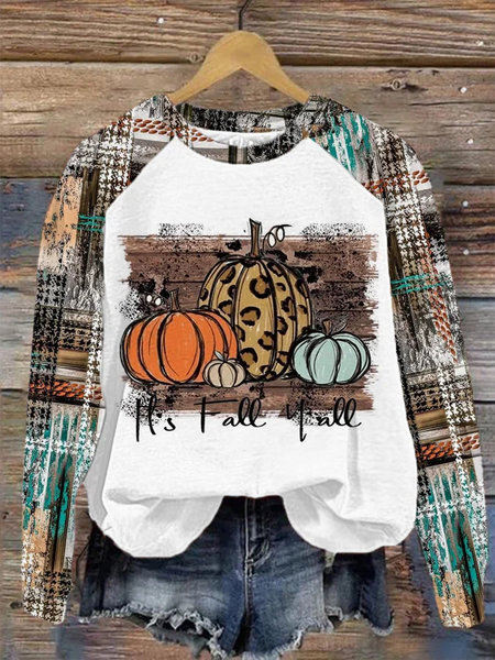 

Women's Ethnic Western It's Fall Yall Pumpkin Print Sweatshirt, Green, Hoodies&Sweatshirts