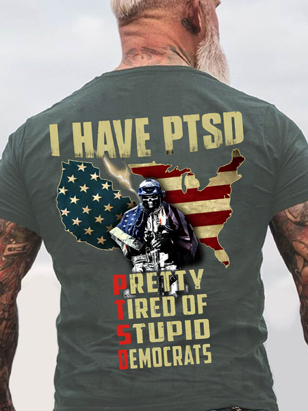 

I Have Ptsd - Perfect Gift For U Back Cotton T-Shirt, Dark gray, T-shirts