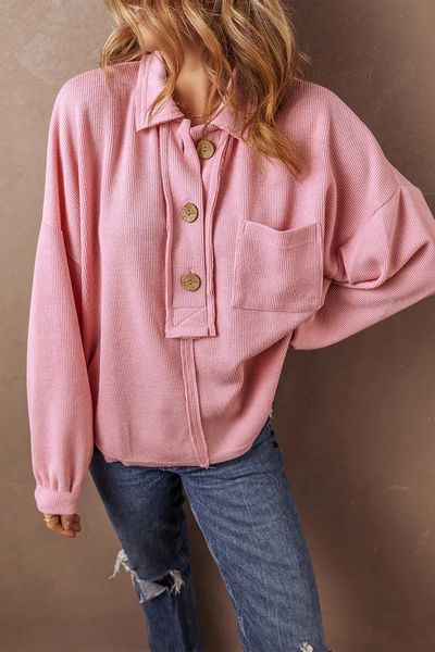 

Plain Casual Cotton Sweatshirt, Pink, Long Sleeves